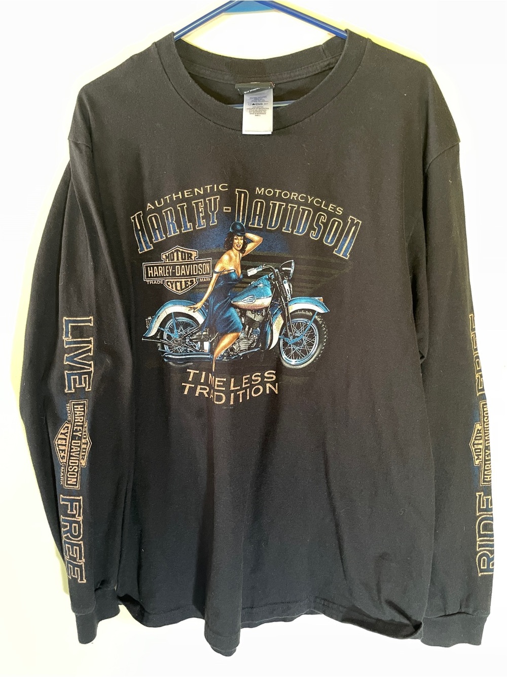 Harley-Davidson Men's Black Long-Sleeve double sided and sleeve graphics. 2011.